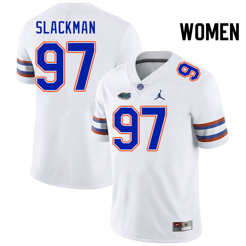 Women #97 Joey Slackman Florida Gators College Football Jerseys Stitched-White
